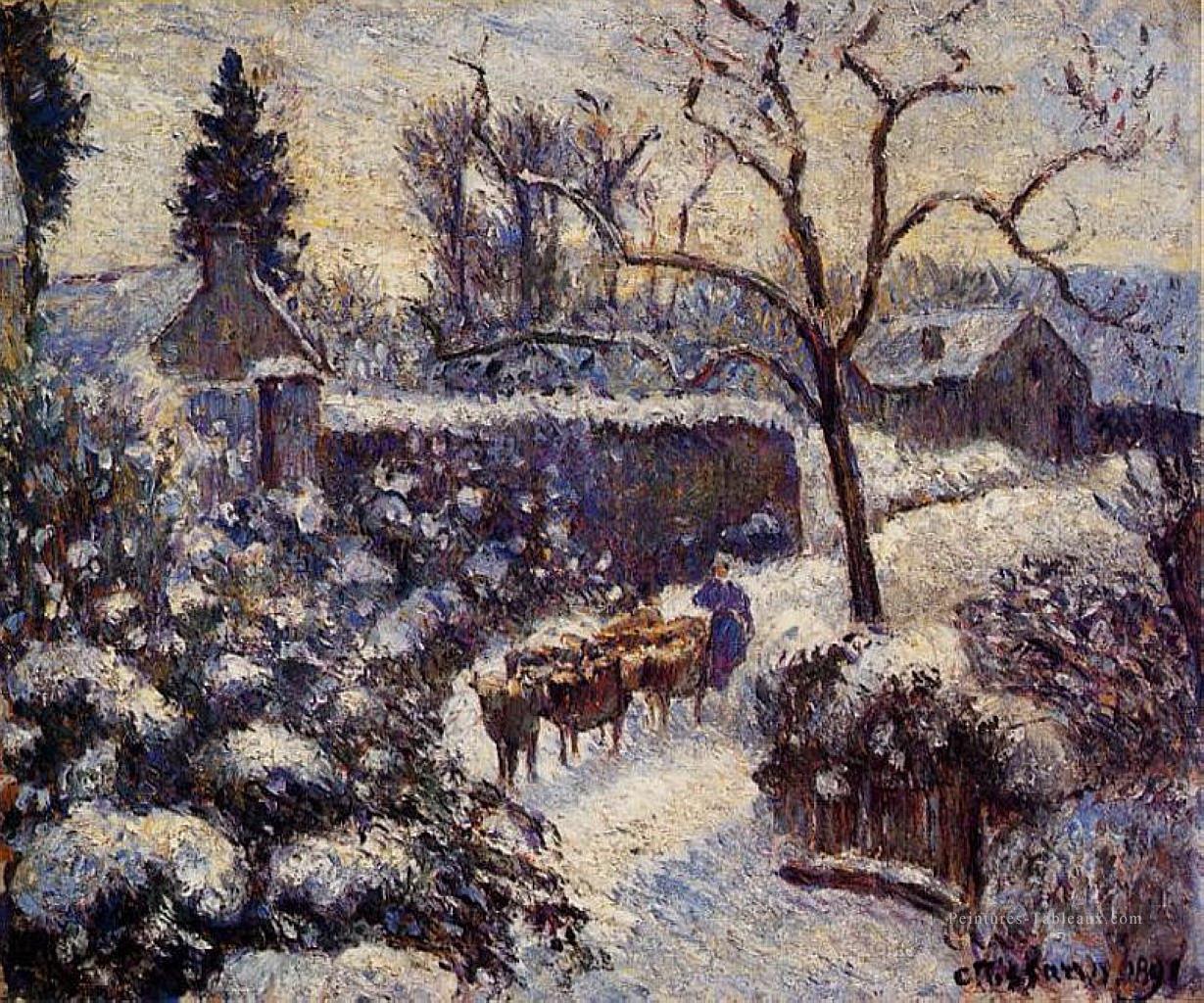 l’effet de la neige à montfoucault 1891 Camille Pissarro Peintures à l'huile
